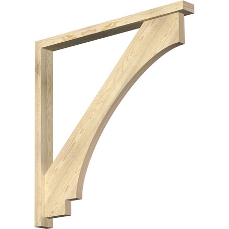 Ekena Millwork Imperial Block Rough Sawn Bracket w/ Offset Brace, Douglas Fir, 4"W x 44"D x 44"H BKT0402X44X44IMP05RDF